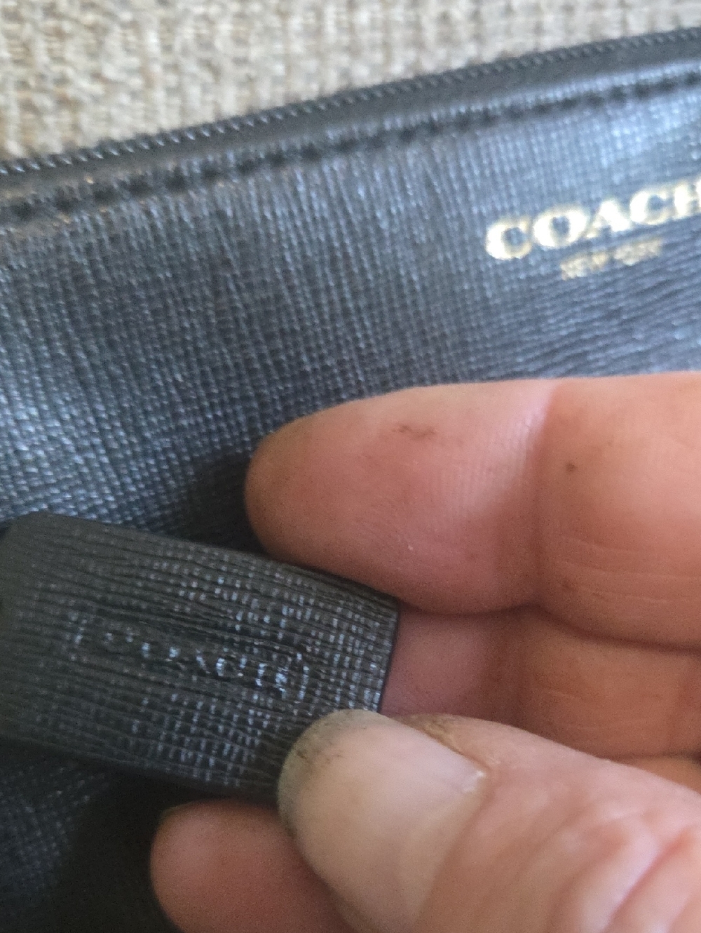 COACH Black Leather Wristlet Pouch - Picture 3 of 6